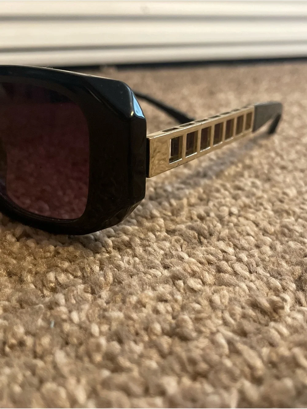 Classic Black Frame Sunglasses with Tinted Lenses. Never Worn